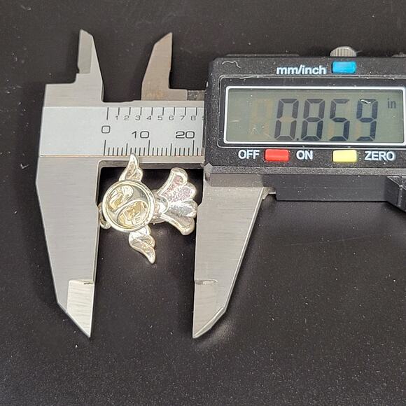 Crystal & Enamel Angel Lapel Pin Red Blue Accents 1 in Religious Patriotic USA - Picture 4 of 10